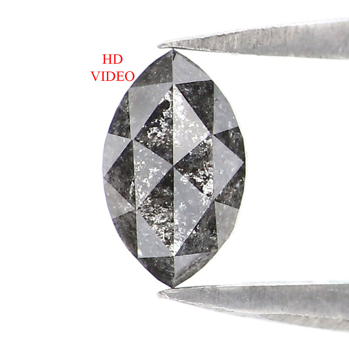 0.49 CT Natural Loose Marquise Shape Diamond Salt And Pepper Marquise Rose Cut Diamond 6.05 MM Black Grey Color Marquise Cut Diamond LQ8829