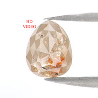 Natural Loose Pear Diamond, Brown Color Pear Cut Diamond, Natural Loose Diamond, Pear Rose Cut Diamond, 1.23 CT Pear Shape Diamond KDK2687