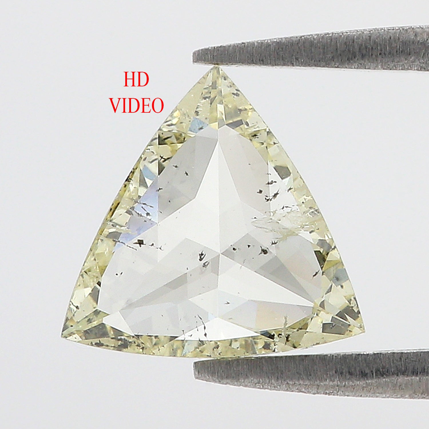 1.57 CT Natural Loose Triangle Shape Diamond Yellow Color Triangle Cut Diamond 9.25 MM Natural Yellow Color Triangle Rose Cut Diamond L3507
