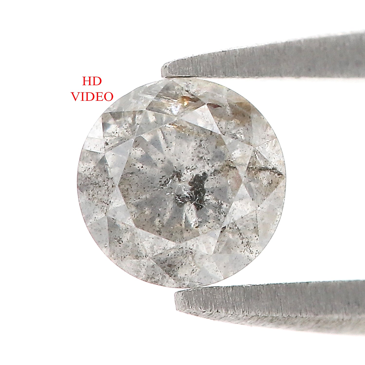0.70 CT Natural Loose Round Shape Diamond Salt And Pepper Round Diamond 5.40 MM Natural Black Grey Color Round Brilliant Cut Diamond LQ5021
