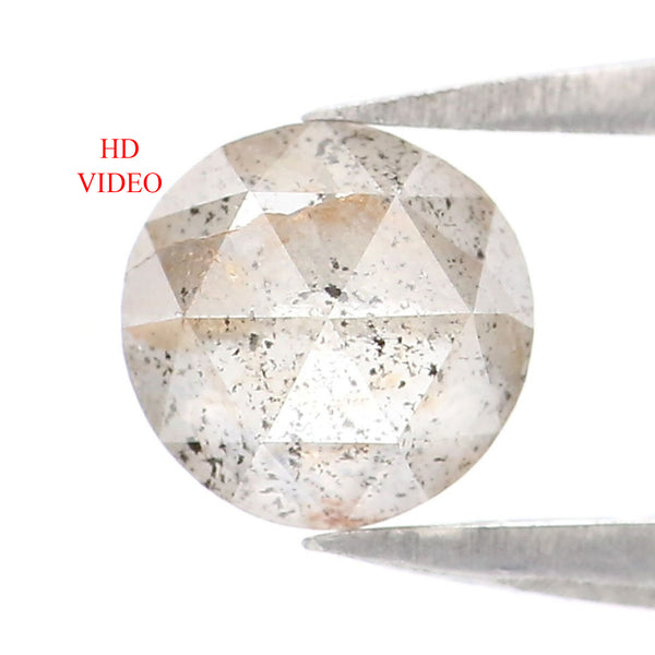 Natural Loose Rose Cut Salt And Pepper Diamond Grey Color 0.74 CT 5.50 MM Round Rose Cut Shape Diamond L8578