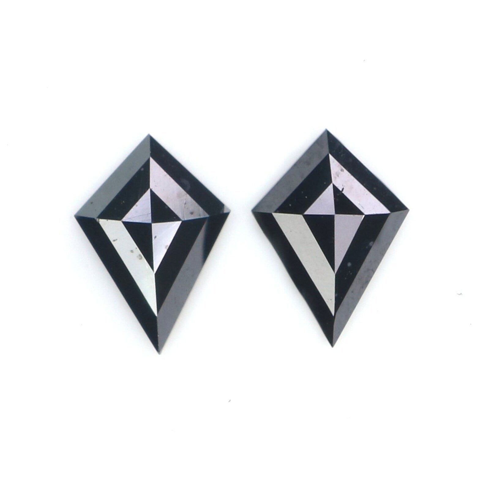 0.64 CT Natural Loose Kite Cut Pair Diamond Black Color Kite Shape Diamond 6.95 MM Natural Black Color Diamond Kite Rose Cut Diamond N2273