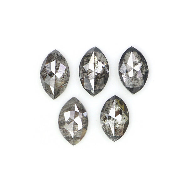 Natural Loose Marquise Diamond, Salt And Pepper Marquise Diamond, Natural Loose Diamond, Rose Cut Diamond, 0.45 CT Marquise Shape KDL2819