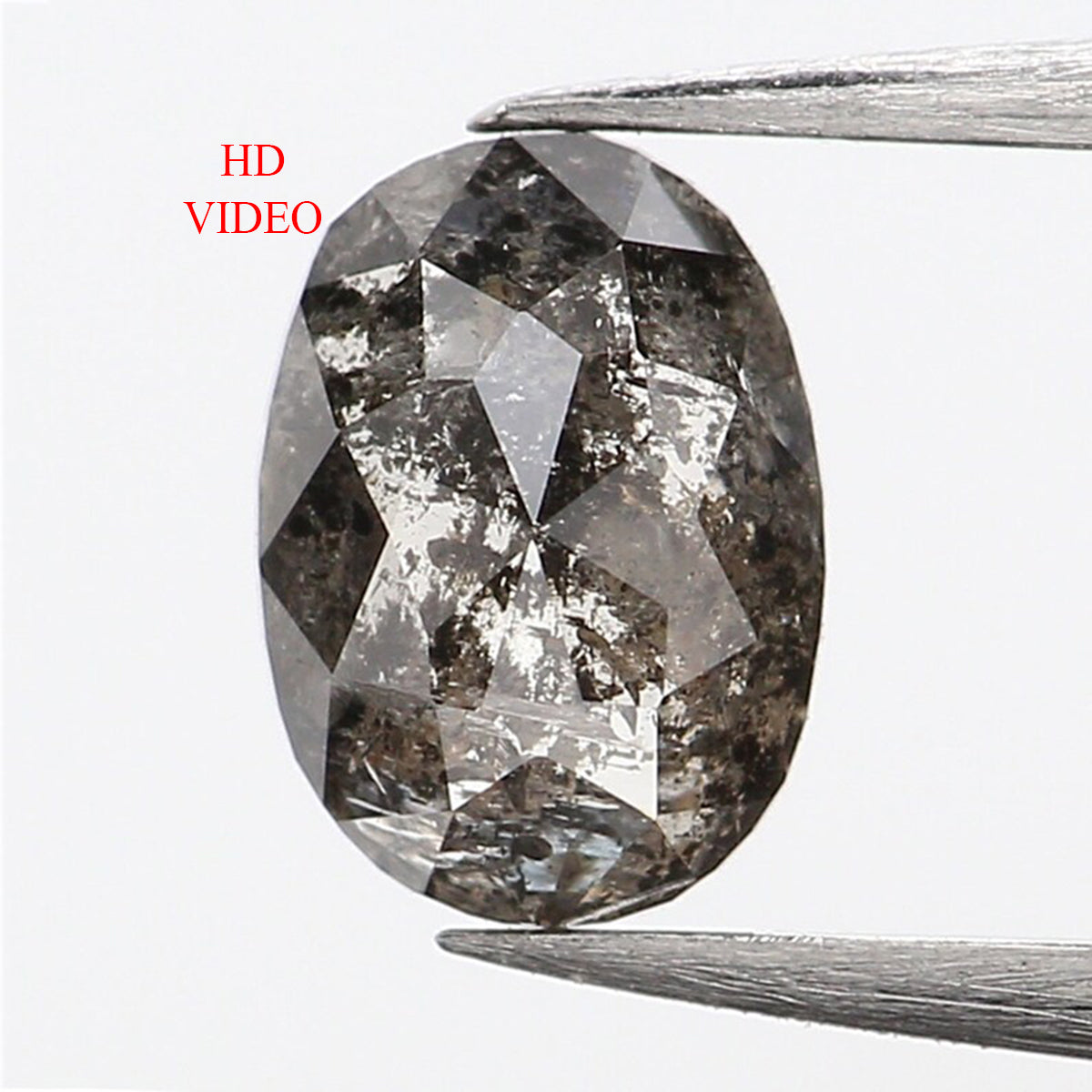 0.34 CT Natural Loose Oval Shape Diamond Salt And Pepper Oval Cut Diamond 5.10 MM Natural Loose Black Grey Color Oval Rose Cut Diamond LQ380
