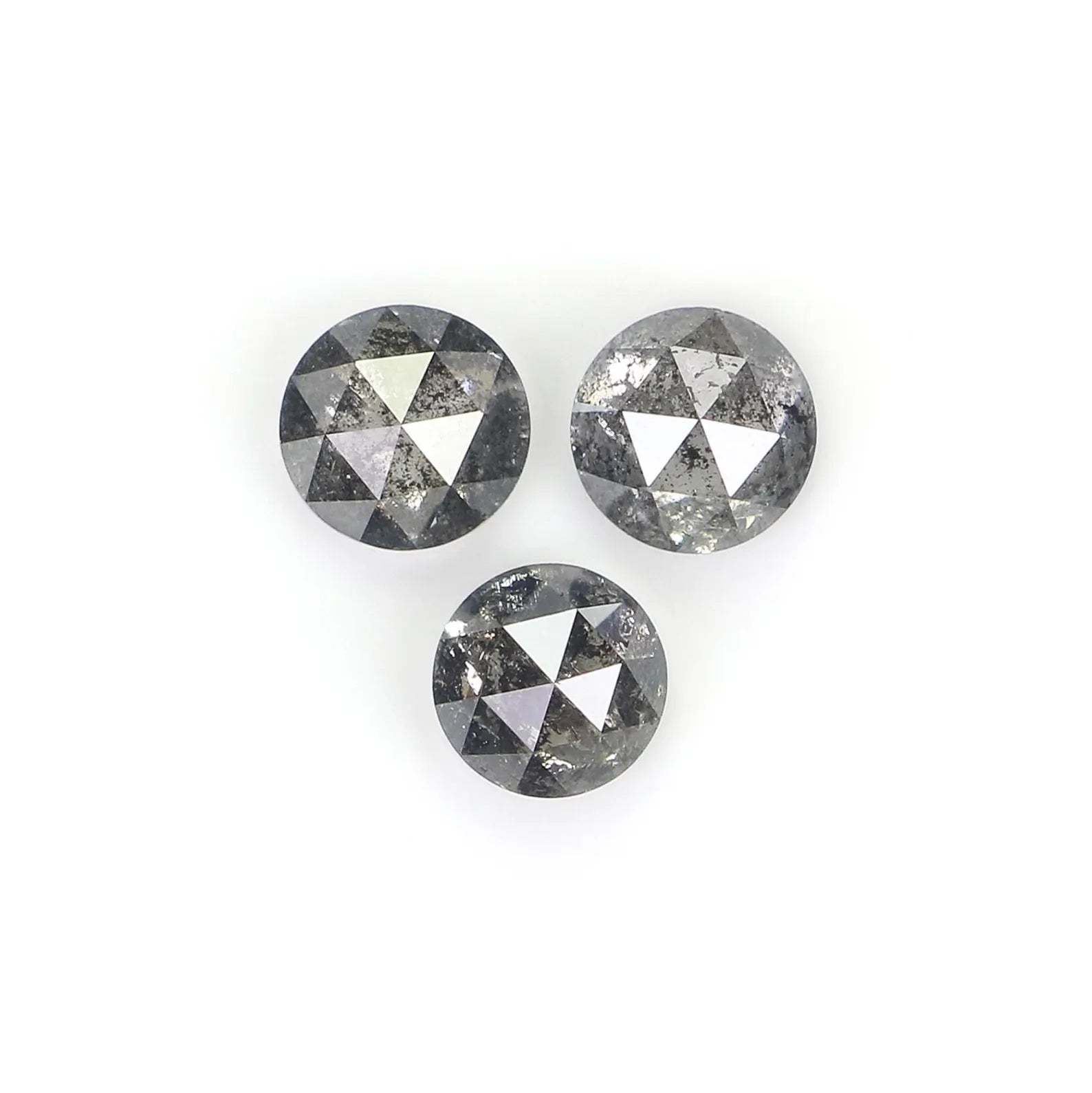 0.95 CT Natural Loose Round Shape Diamond Salt And Pepper Round Diamond 4.15 MM Natural Loose Black Grey Color Round Rose Cut Diamond NQ2335