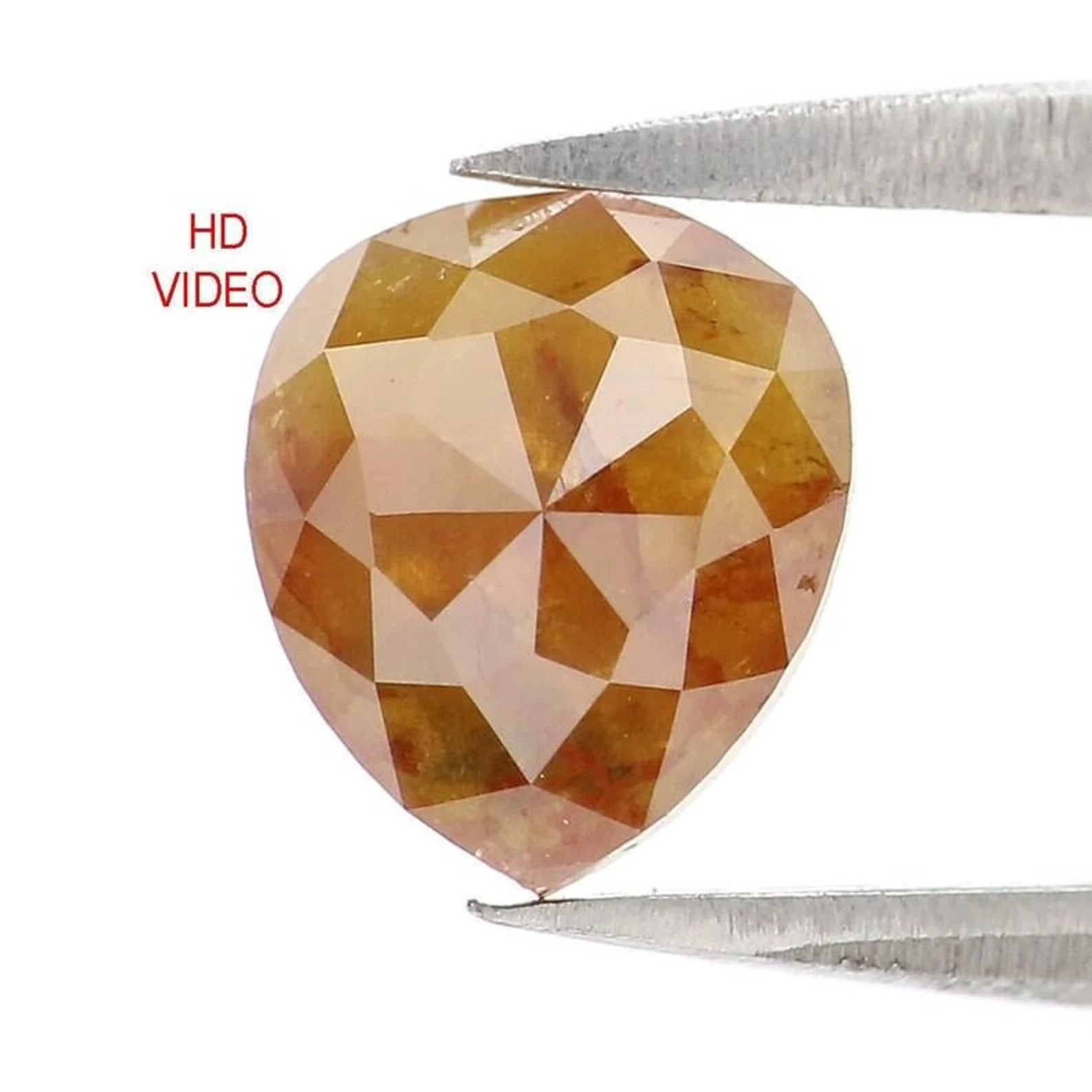1.35 CT Natural Loose Heart Shape Diamond Yellow Color Heart Cut Diamond 7.30 MM Natural Diamond Brown Color Heart Rose Cut Diamond NQ2244