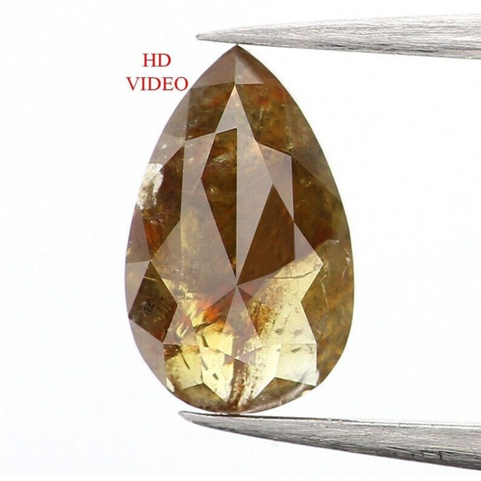 0.76 Ct Natural Loose Pear Shape Diamond Brown Color Pear Cut Diamond 7.30 MM Natural Loose Diamond Brown Color Pear Rose Cut Diamond NQ1108