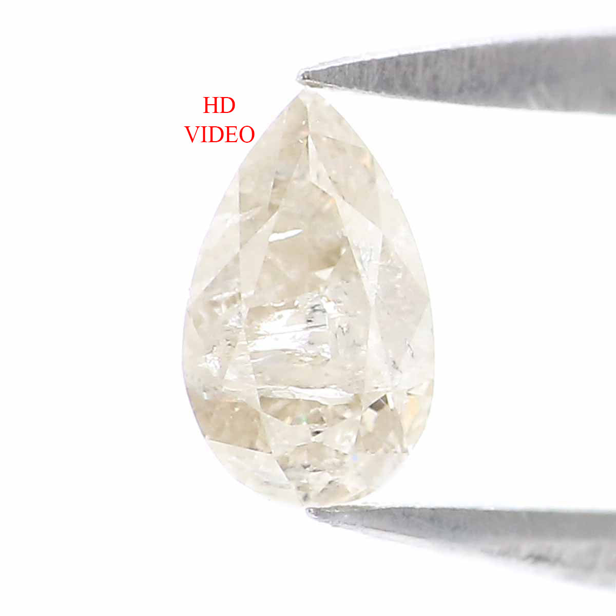 Natural Loose Pear Grey Yellow Color Diamond 0.39 CT 6.10 MM Pear Shape Rose Cut Diamond L7423