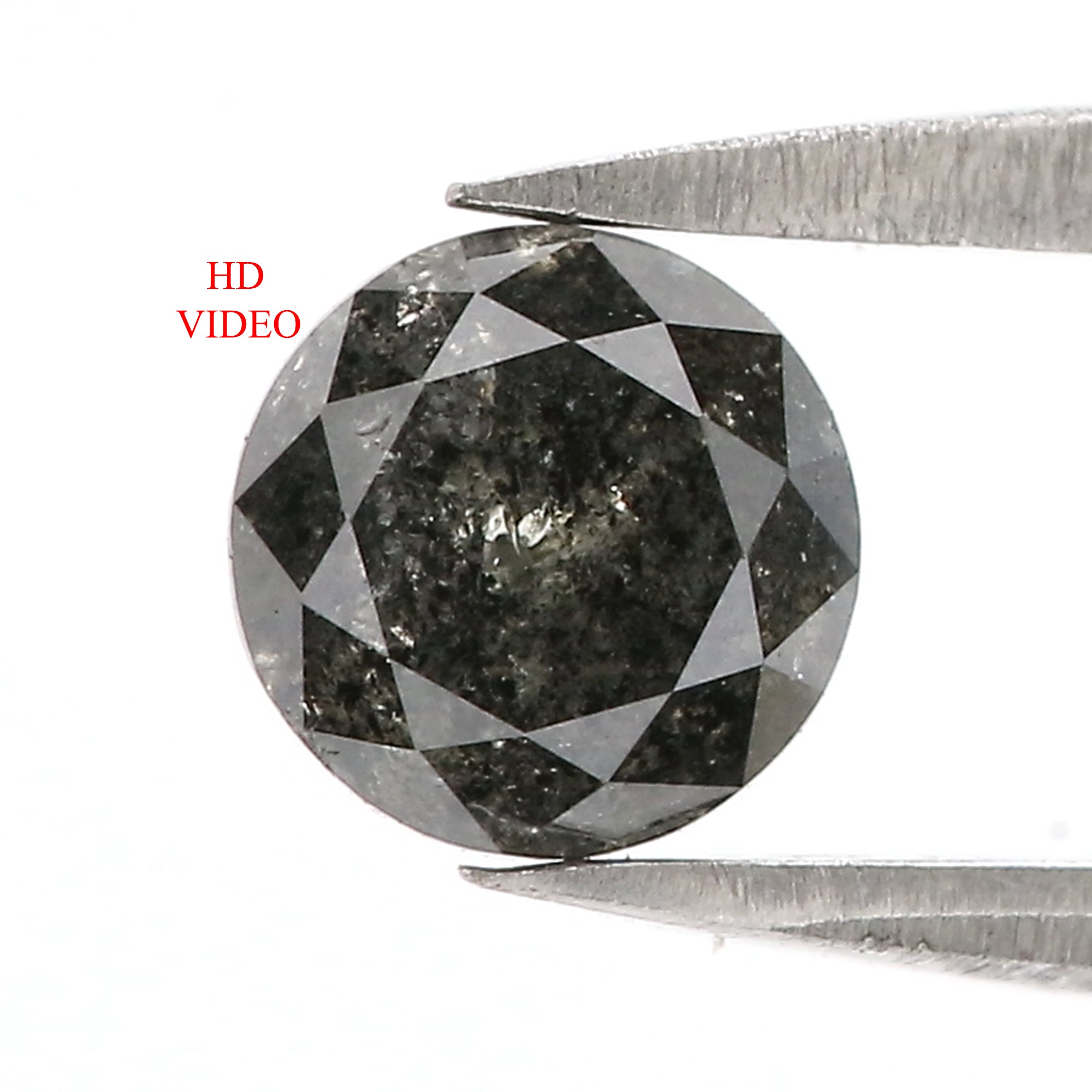 1.02 CT Natural Loose Round Cut Diamond Black Grey Color Round Shape Diamond 5.95 MM Salt And Pepper Round Brilliant Cut Diamond QL3094