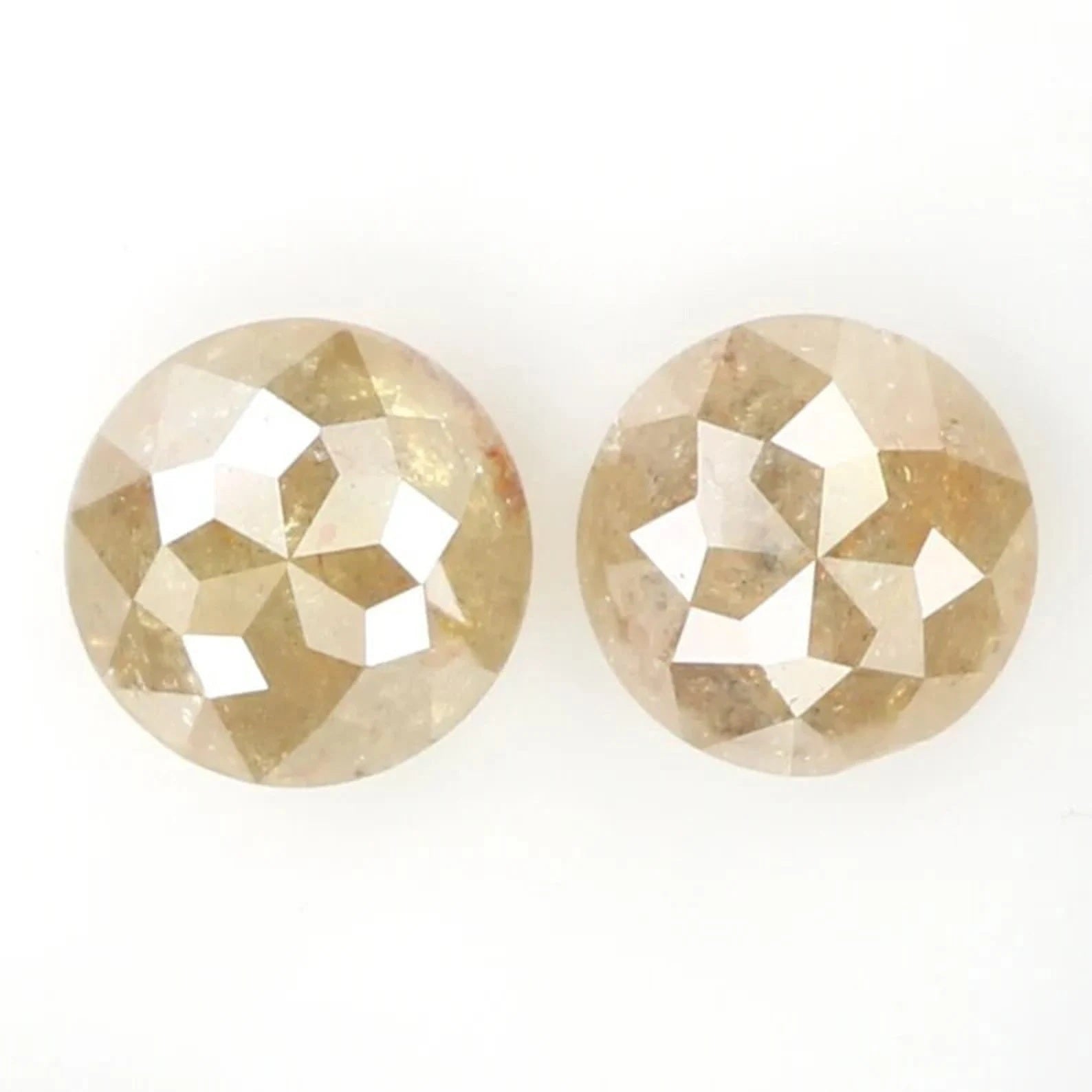 1.18 Ct Natural Loose Round Shape Pair Diamond Brown Color Round Diamond 5.00 MM Natural Diamond Brown Color Round Rose Cut Diamond NQ384