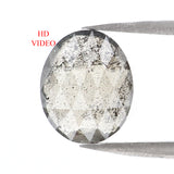Natural Loose Oval Diamond, Salt And Pepper Oval Diamond, Natural Loose Diamond, Oval Rose Cut Diamond, 1.52 CT Oval Shape Diamond L2939