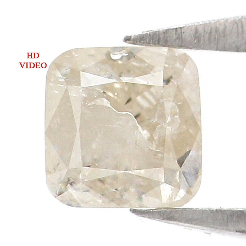 0.67 Ct Natural Loose Cushion Diamond Yellow Grey Color Cushion Diamond 4.60 MM Natural Loose Diamond Cushion Brilliant Cut Diamond NQ8716