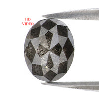 Natural Loose Oval Diamond, Salt And Pepper Oval Diamond, Natural Loose Diamond, Oval Rose Cut Diamond, 1.22 CT Oval Shape Diamond L2974