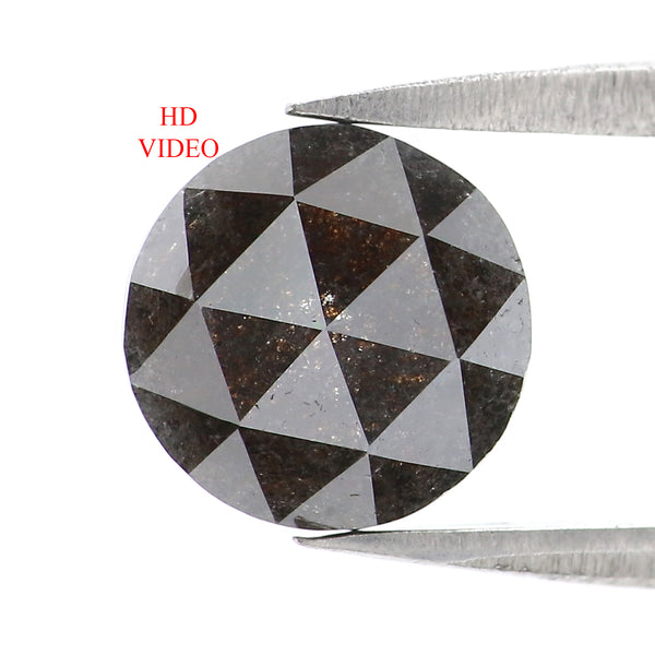 1.65 CT Natural Loose Round Rose Cut Diamond Salt And Pepper Round Diamond 7.80 MM Natural Loose Diamond Rose Cut Diamond Round Shape LQ3004