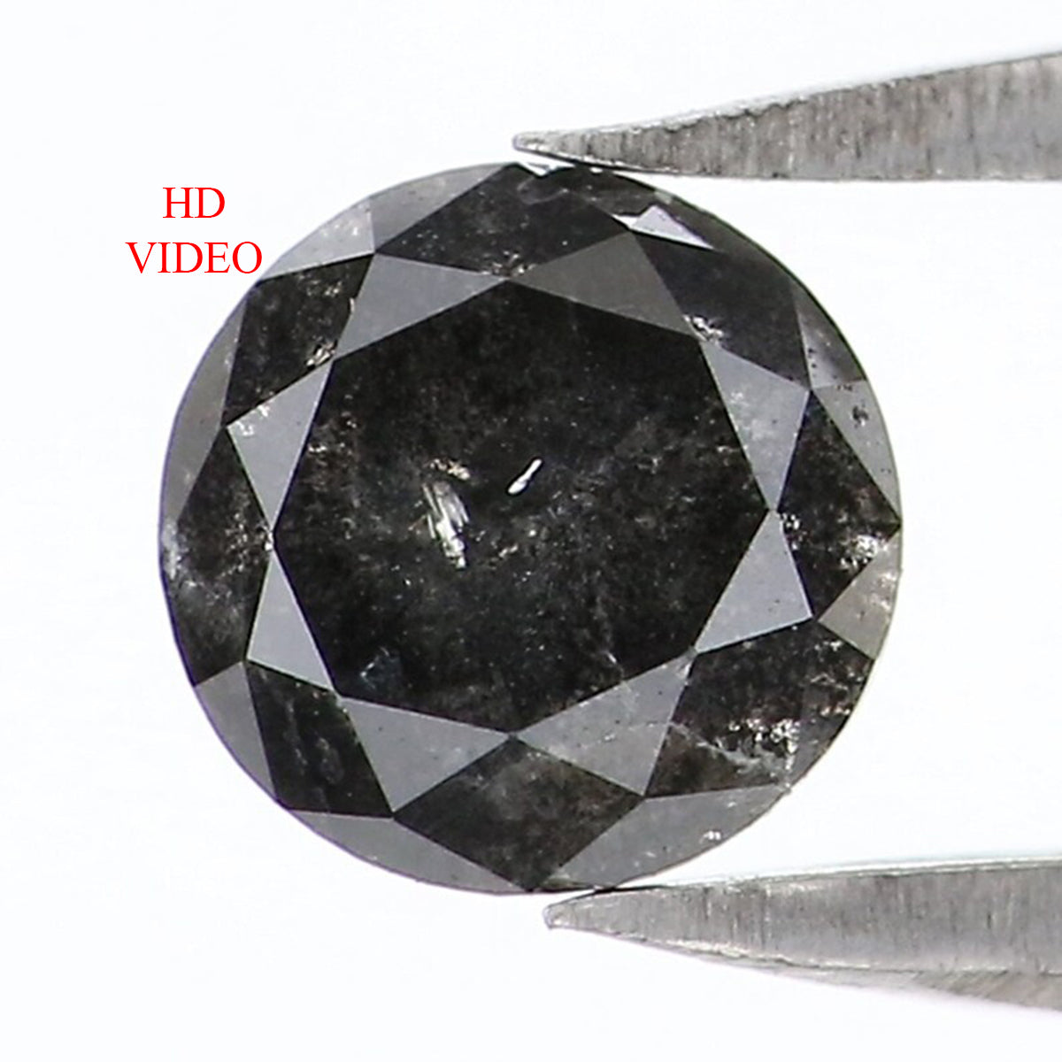 Natural Loose Round Salt And Pepper Diamond Black Grey Color 0.64 CT 5.10 MM Round Brilliant Cut Diamond KR2051
