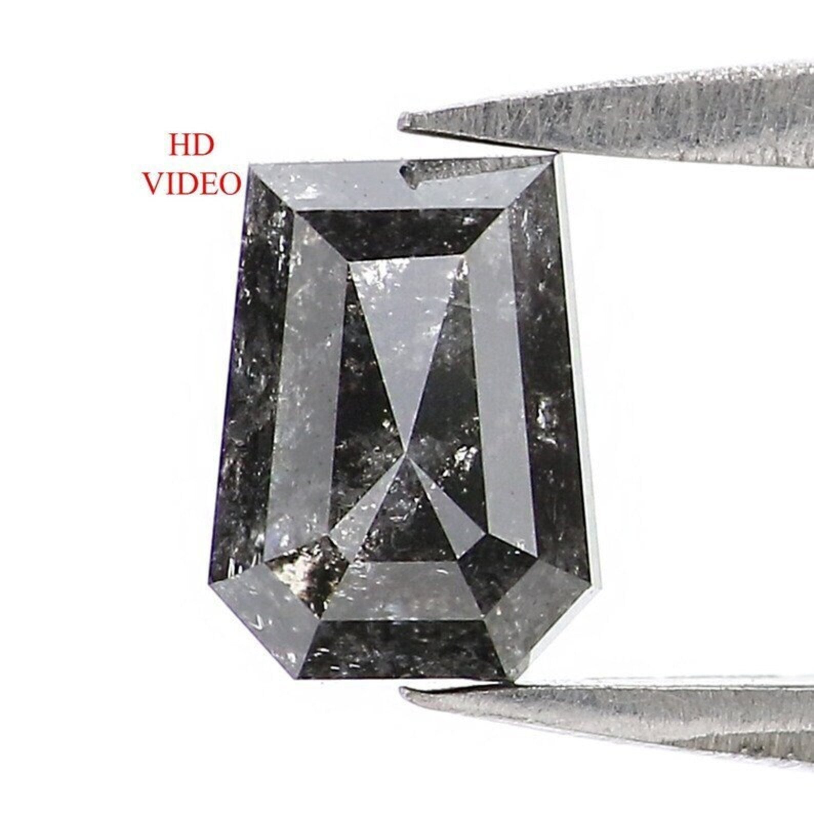 0.87 CT Natural Loose Coffin Shape Diamond Salt And Pepper Coffin Cut Diamond 6.00 MM Natural Loose Diamond Coffin Rose Cut Diamond QN8841