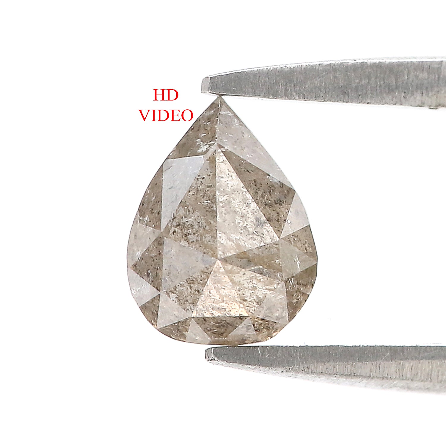 0.98 CT Natural Loose Pear Shape Diamond Salt And Pepper Pear Diamond 7.30 MM Natural Loose Diamond Grey Color Pear Rose Cut Diamond LQ7712
