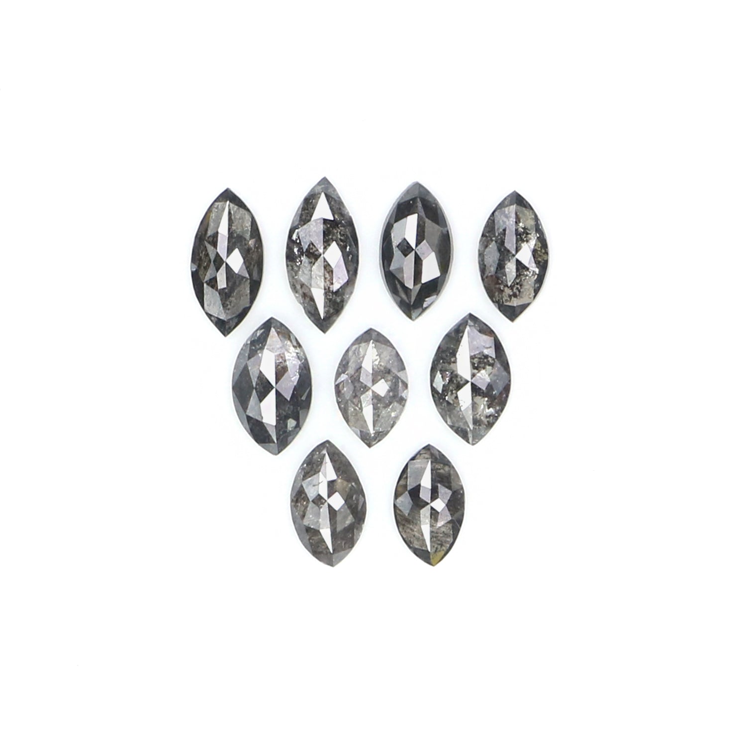 0.79 CT Natural Loose Marquise Shape Diamond Salt And Pepper Marquise Rose Cut Diamond 3.70 MM Black Grey Color Marquise Cut Diamond LQ2879