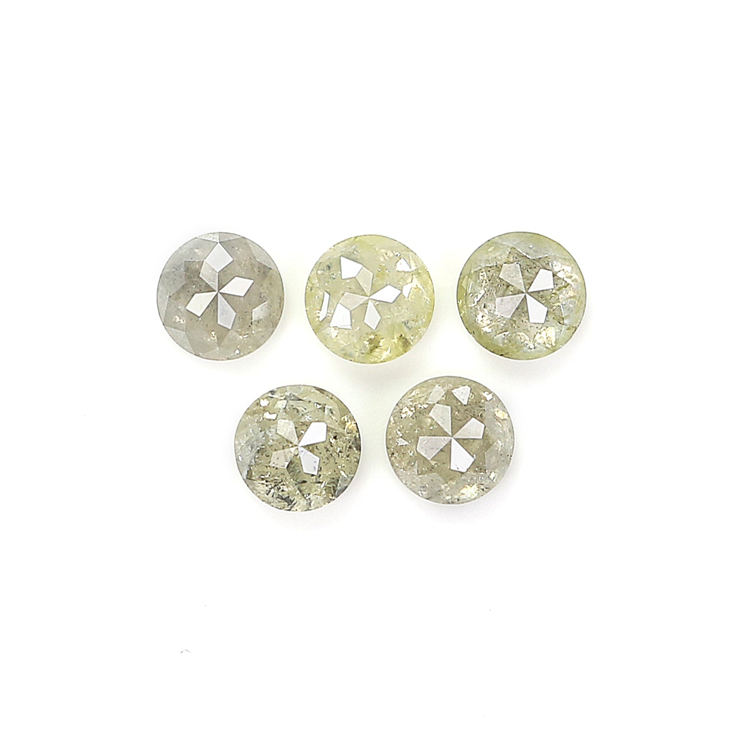 1.58 CT Natural Loose Rose Cut Diamond Grey Color Round Cut Diamond 3.90 MM Natural Loose Yellow Diamond Round Rose Cut Shape Diamond LQ9886