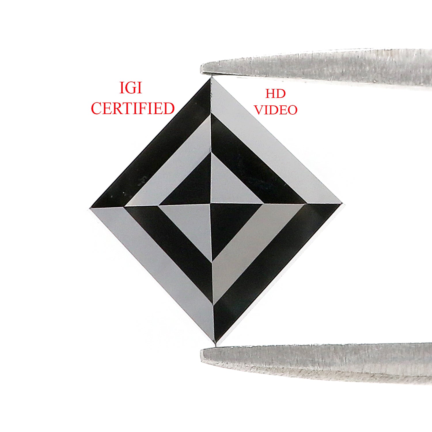 3.07 Ct IGI CERTIFIED Natural Loose Princess Cut Diamond Fancy Black Color Diamond 7.50 MM Natural Loose Diamond Kite Shape Diamond QL8662