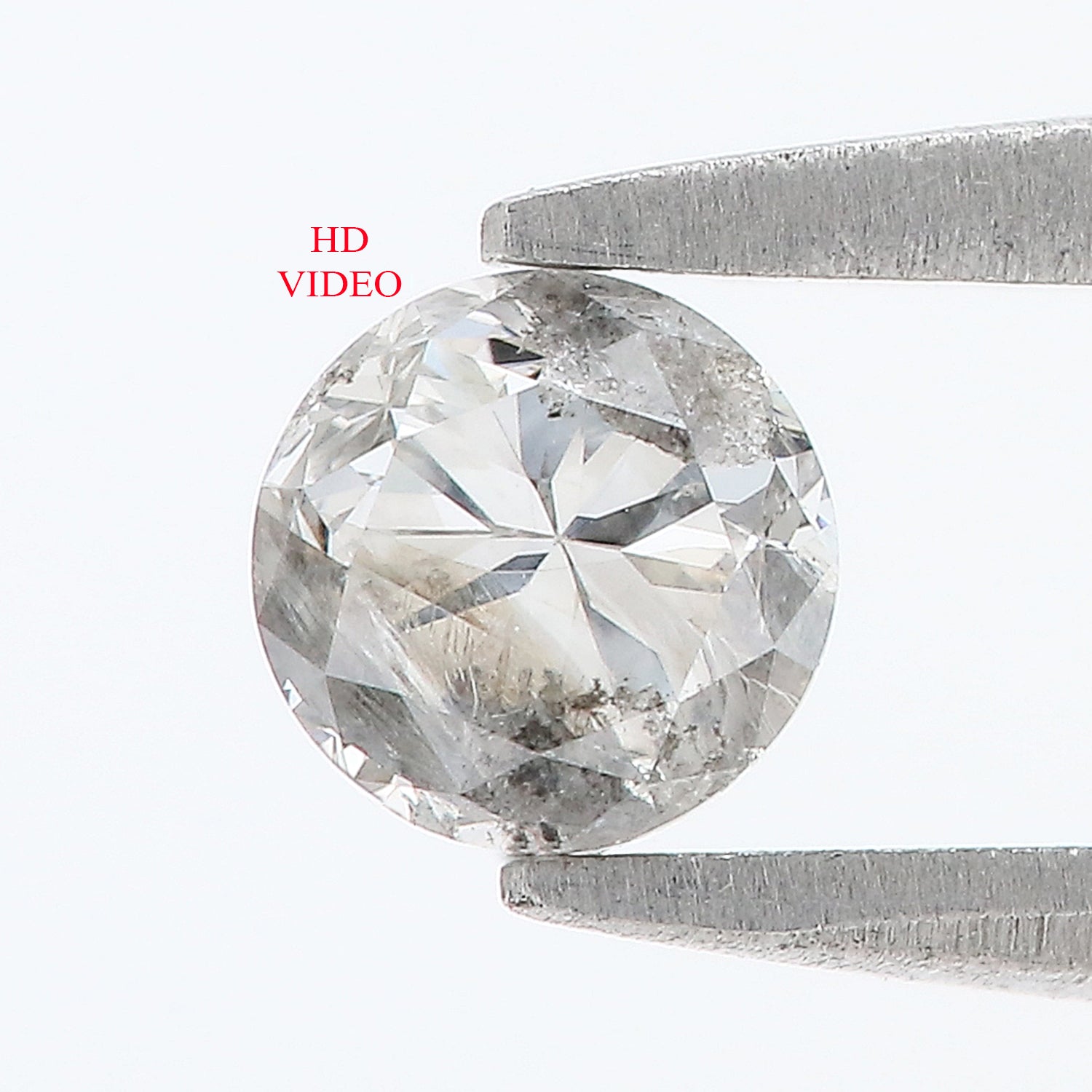 0.52 CT Natural Loose Round Shape Diamond Salt And Pepper Round Diamond 4.70 MM Natural Black Gray Color Round Brilliant Cut Diamond LQ2005