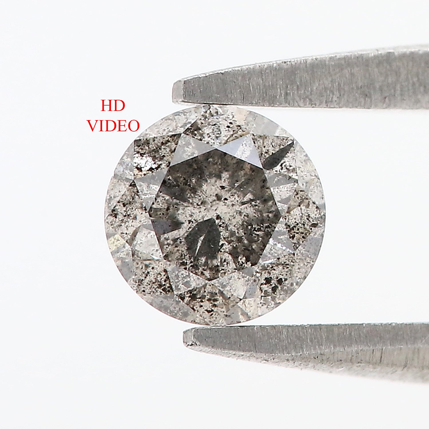 0.45 CT Natural Loose Round Shape Diamond Salt And Pepper Round Diamond 4.80 MM Natural Black Gray Color Round Brilliant Cut Diamond NQ810