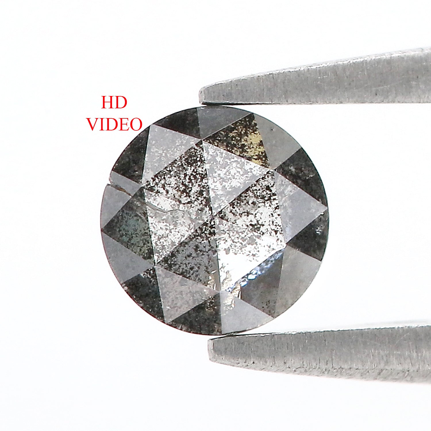 0.51 CT Natural Loose Round Rose Cut Diamond Salt And Pepper Round Diamond 5.20 MM Natural Loose Black Grey Color Rose Cut Diamond LQ5981