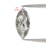 Natural Loose Marquise Diamond, Salt And Pepper Marquise Cut Diamond, Natural Loose Diamond, Rose Cut Diamond 0.93 CT Marquise Shape L2953