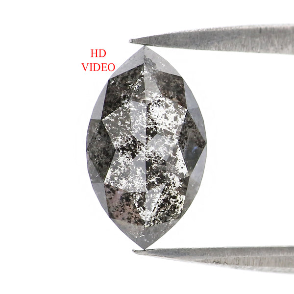 Natural Loose Marquise Diamond, Salt And Pepper Marquise Cut Diamond, Natural Loose Diamond, Rose Cut Diamond 1.13 CT Marquise Shape L2959