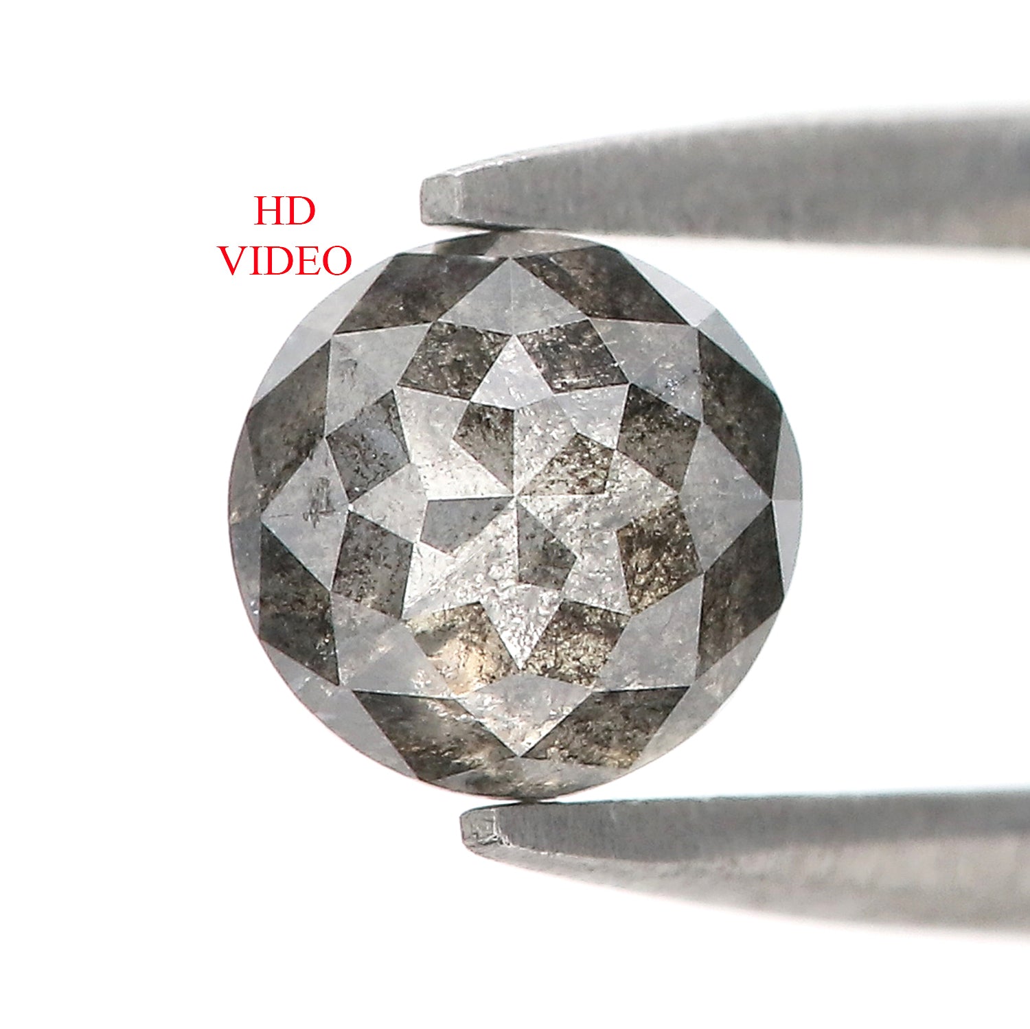 0.89 CT Natural Loose Round Rose Cut Diamond Salt And Pepper Round Diamond 5.60 MM Natural Loose Black Grey Round Rose Cut Diamond LQ1893