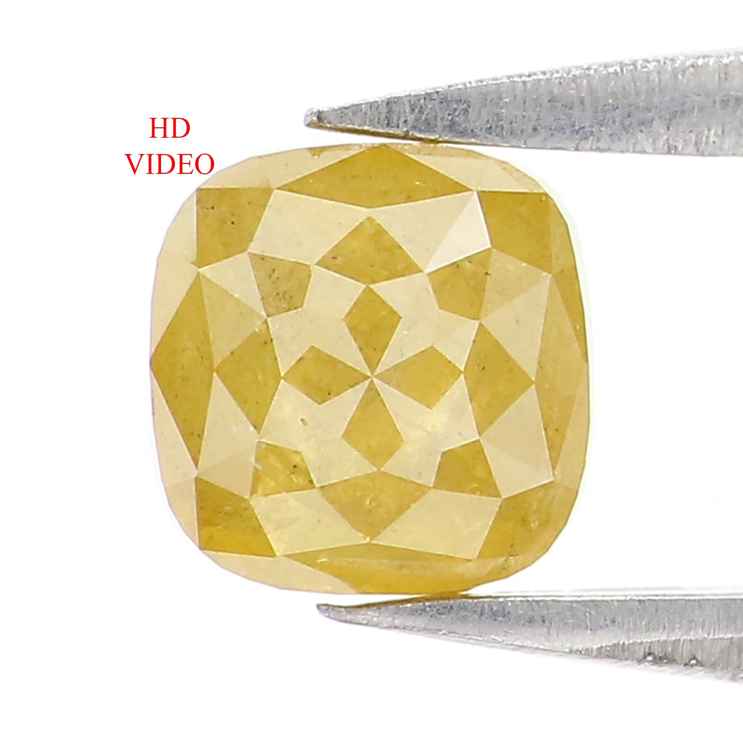 1.14 CT Natural Loose Cushion Shape Diamond Yellow Color Cushion Cut Diamond 5.35 MM Natural Yellow Color Cushion Rose Cut Diamond KQ2015