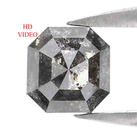 Natural Loose Radiant Diamond Black Grey Color 0.66 CT 4.60 MM Radiant Shape Rose Cut Diamond KR1437