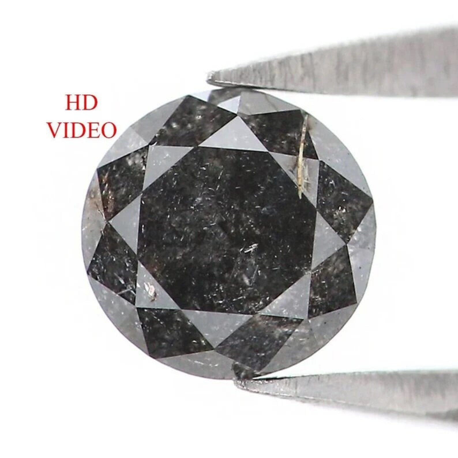 0.32 CT Natural Loose Round Shape Diamond Salt And Pepper Round Diamond 4.30 MM Natural Black Grey Color Round Brilliant Cut Diamond NQ8719