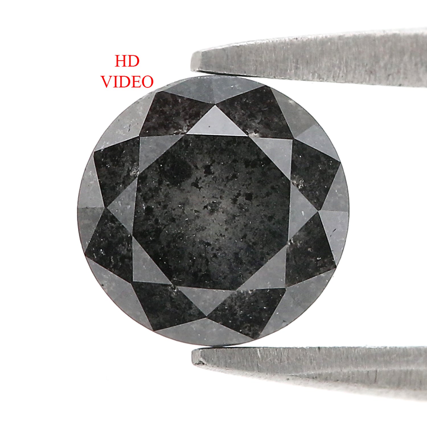 1.25 CT Natural Loose Round Shape Diamond Black Grey Color Round Cut Diamond 6.40 MM Salt And Pepper Round Brilliant Cut Diamond QL8301