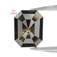 1.38 CT Natural Loose Emerald Diamond Black Color Emerald Diamond 7.00 MM Natural Loose Diamond Emerald Shape Diamond Emerald Cut QK2087