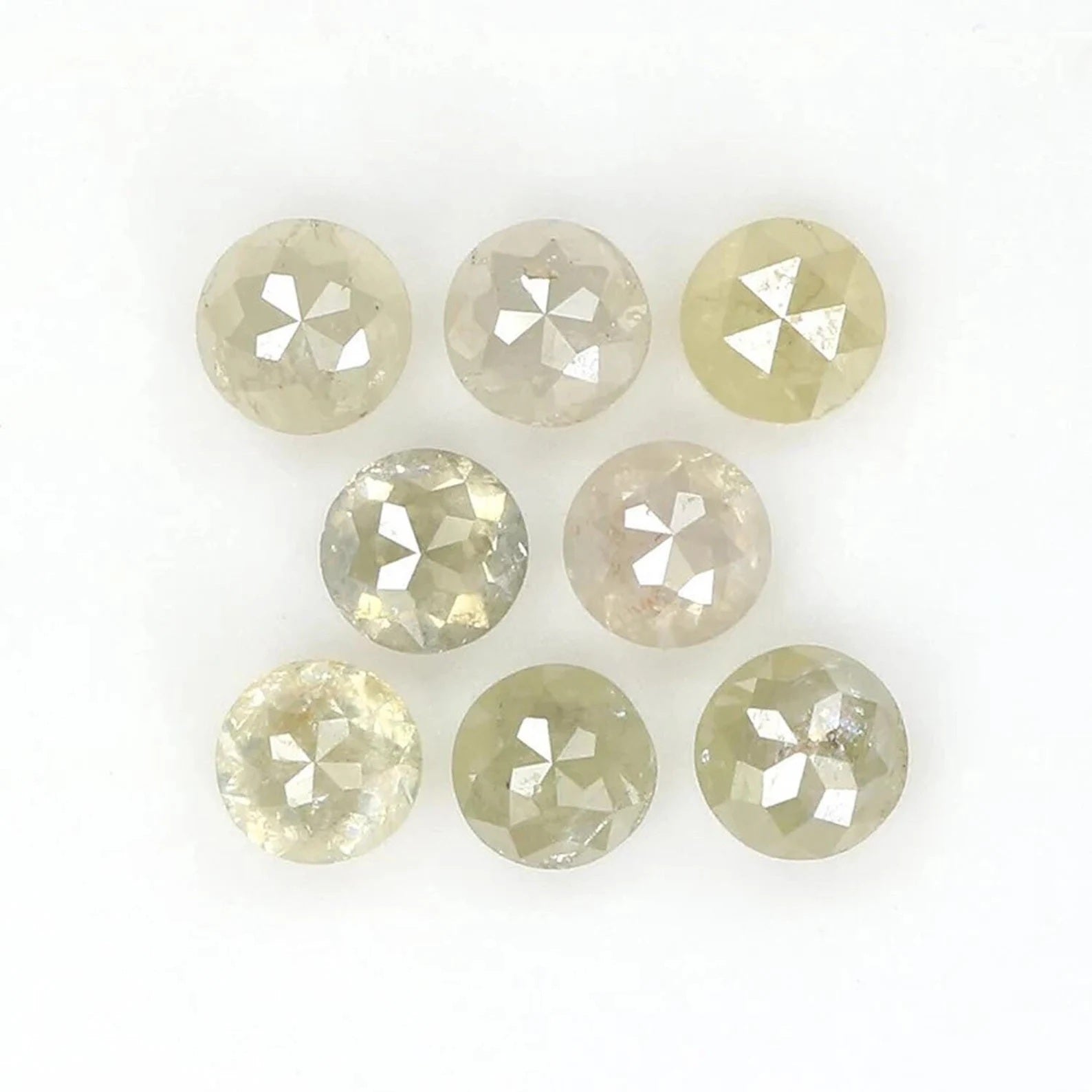 1.12 CT Natural Loose Round Rose Cut Diamond Grey Color Round Shape Diamond 2.90 MM Natural Loose Yellow Color Round Rose Cut Diamond NQ1706
