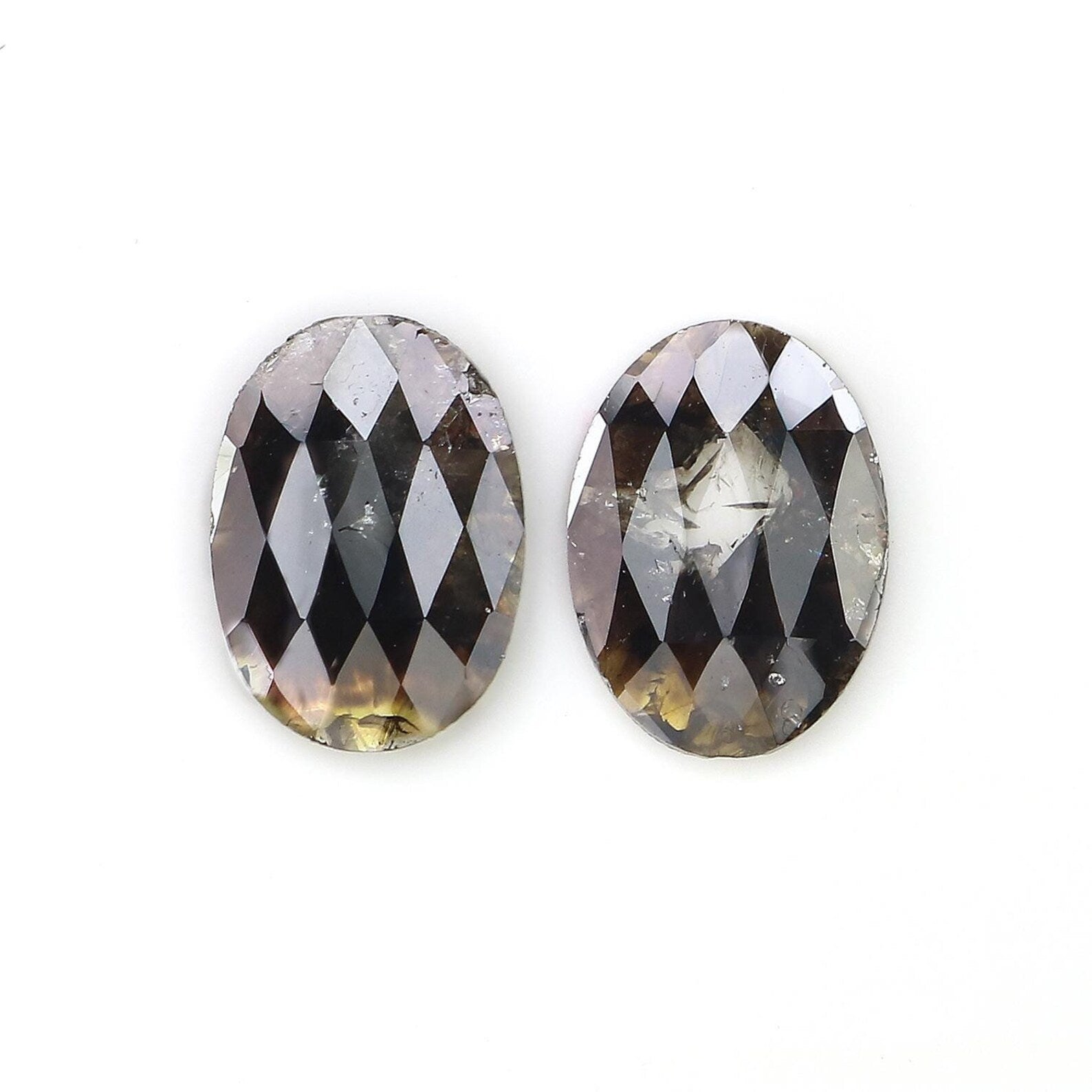 .88 CT Natural Loose Oval Cut Pair Diamond Brown Color Oval Shape Diamond 10.00 MM Natural Loose Brown Color Oval Rose Cut Diamond NQ8238