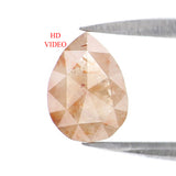 Natural Loose Pear Grey Brown Color Diamond 0.92 CT 7.40 MM Pear Shape Rose Cut Diamond KR1857