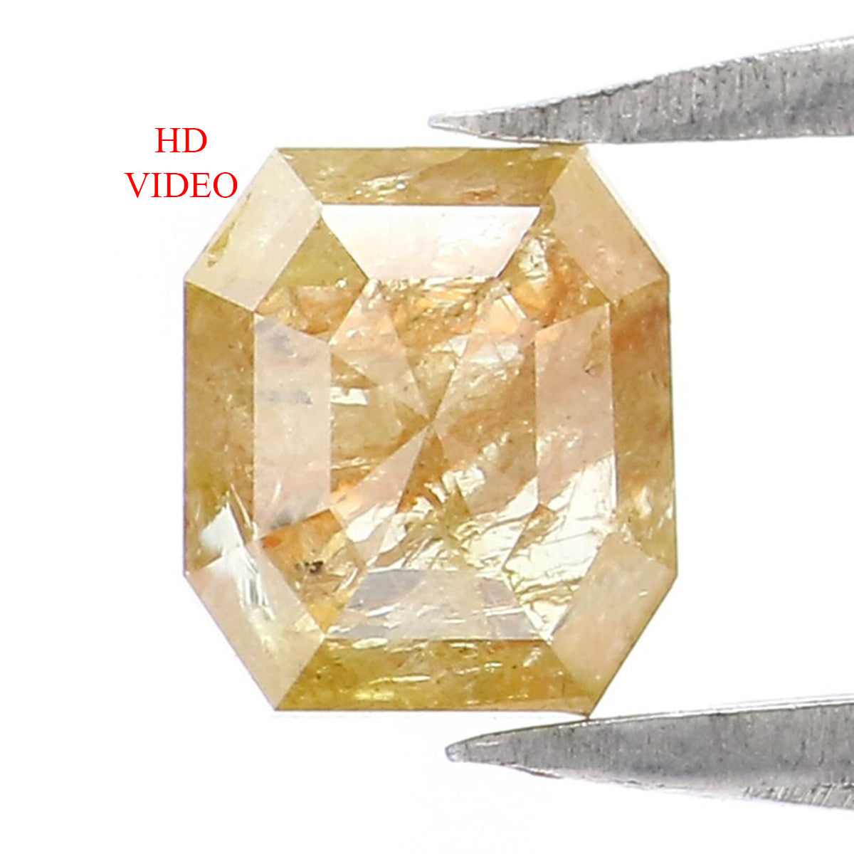 Natural Loose Emerald Shape Yellow Color Diamond 0.65 CT 5.20 MM Emerald Shape Rose Cut Diamond L9236