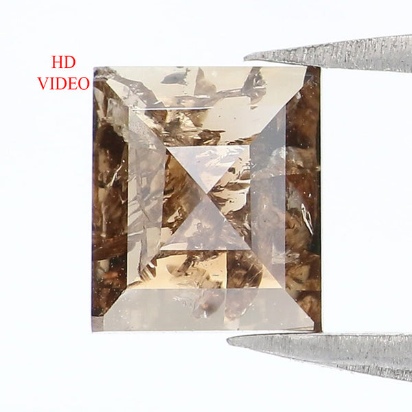 Natural Loose Square Diamond Brown Color 0.85 CT 6.30 MM Square Shape Rose Cut Diamond L7436