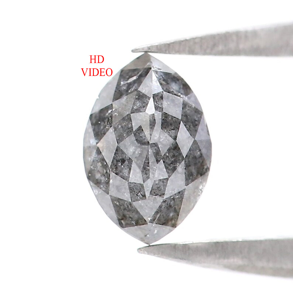 Natural Loose Marquise Salt And Pepper Diamond Black Grey Color 0.39 CT 5.70 MM Marquise Shape Rose Cut Diamond L8833