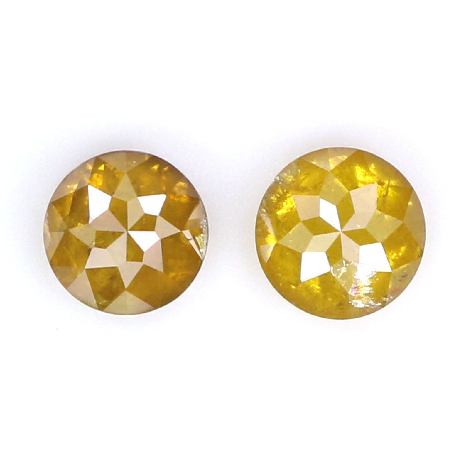 Natural Loose Rose Cut Coffee Yellow Color Diamond 0.48 CT 3.60 MM Round Rose Cut Shape Diamond N6520