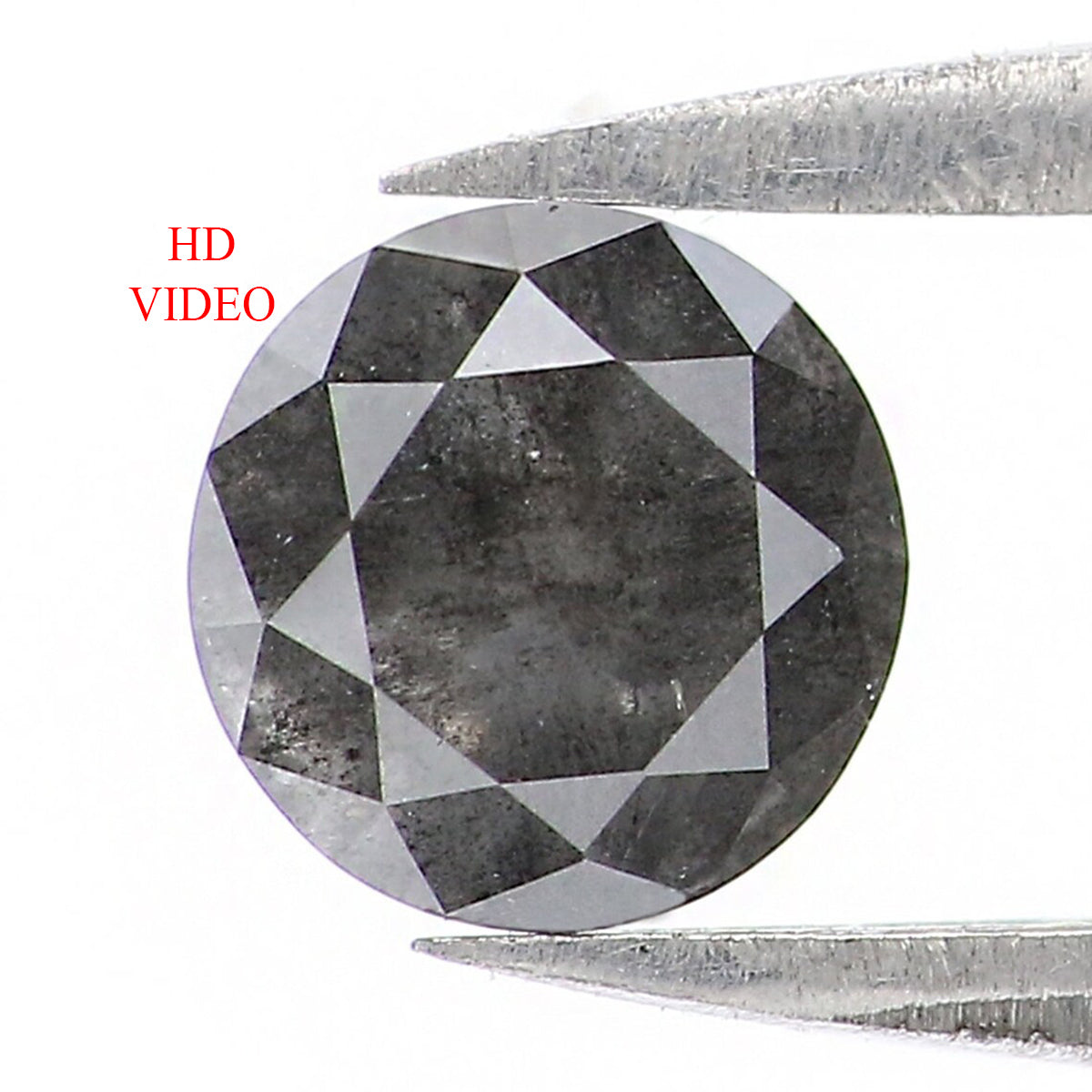 0.68 CT Natural Loose Round Shape Diamond Black Grey Color Round Cut Diamond 5.30 MM Salt And Pepper Round Brilliant Cut Diamond LQ1765