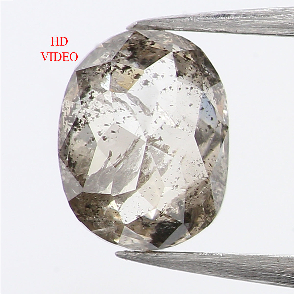 0.37 Ct Natural Loose Oval Shape Diamond Salt And Pepper Oval Cut Diamond 5.10 MM Natural Loose Black Grey Color Oval Rose Cut Diamond LQ395