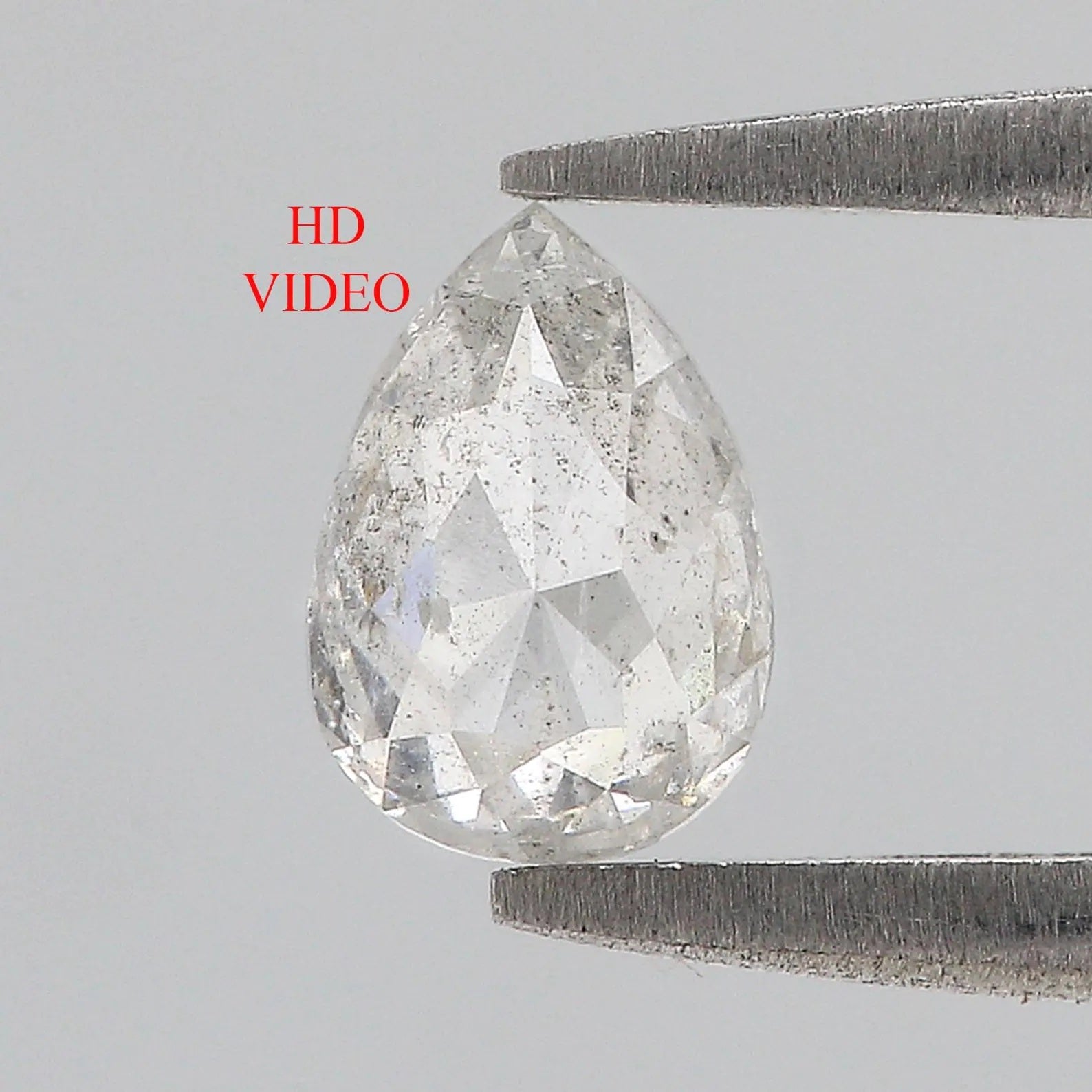 0.66 CT Natural Loose Pear Cut Diamond Grey Color Pear Shape Diamond 6.70 MM Natural Loose Diamond Grey Color Pear Rose Cut Diamond QN900