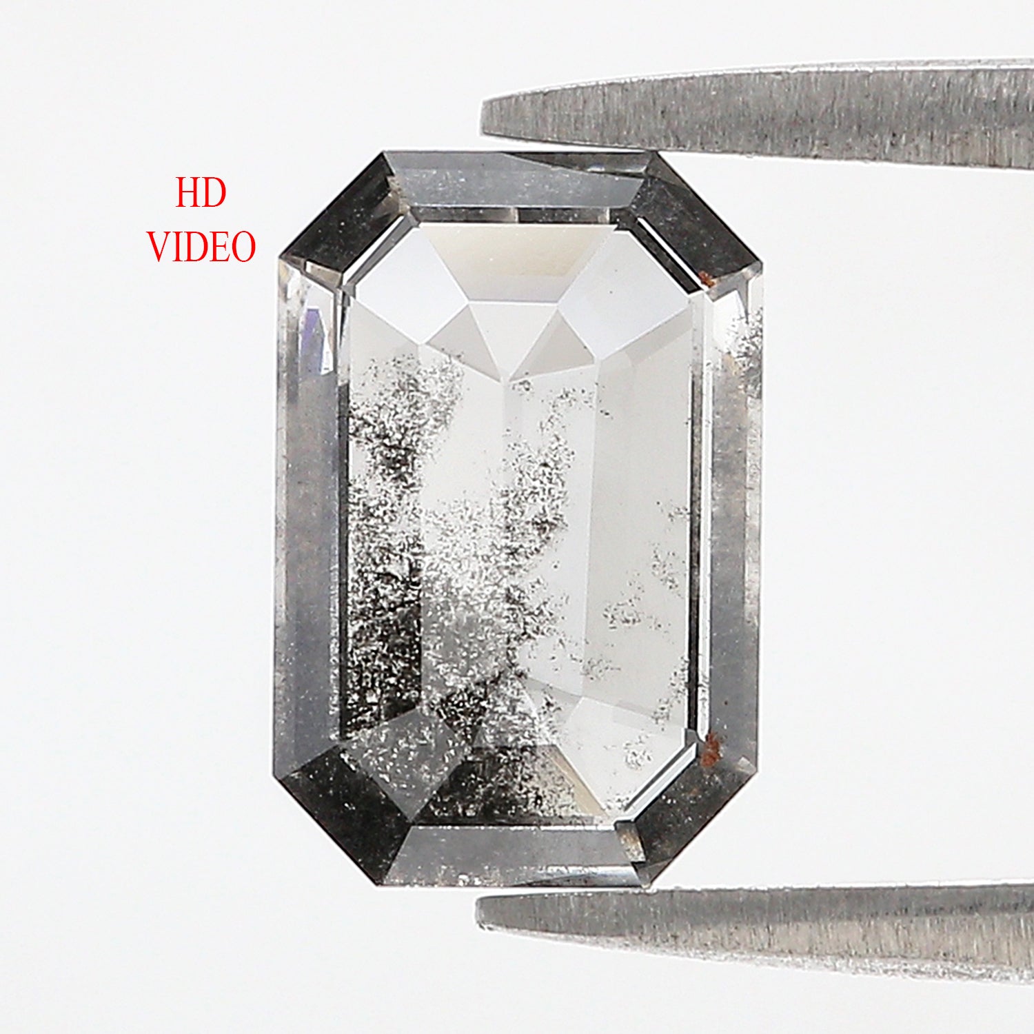 1.70 CT Emerald Rose Cut Salt And Pepper Lab Grown 10.50 MM Loose Diamond CVD Fancy Black Grey Color Lab Created Antique Cut Diamonds L3522