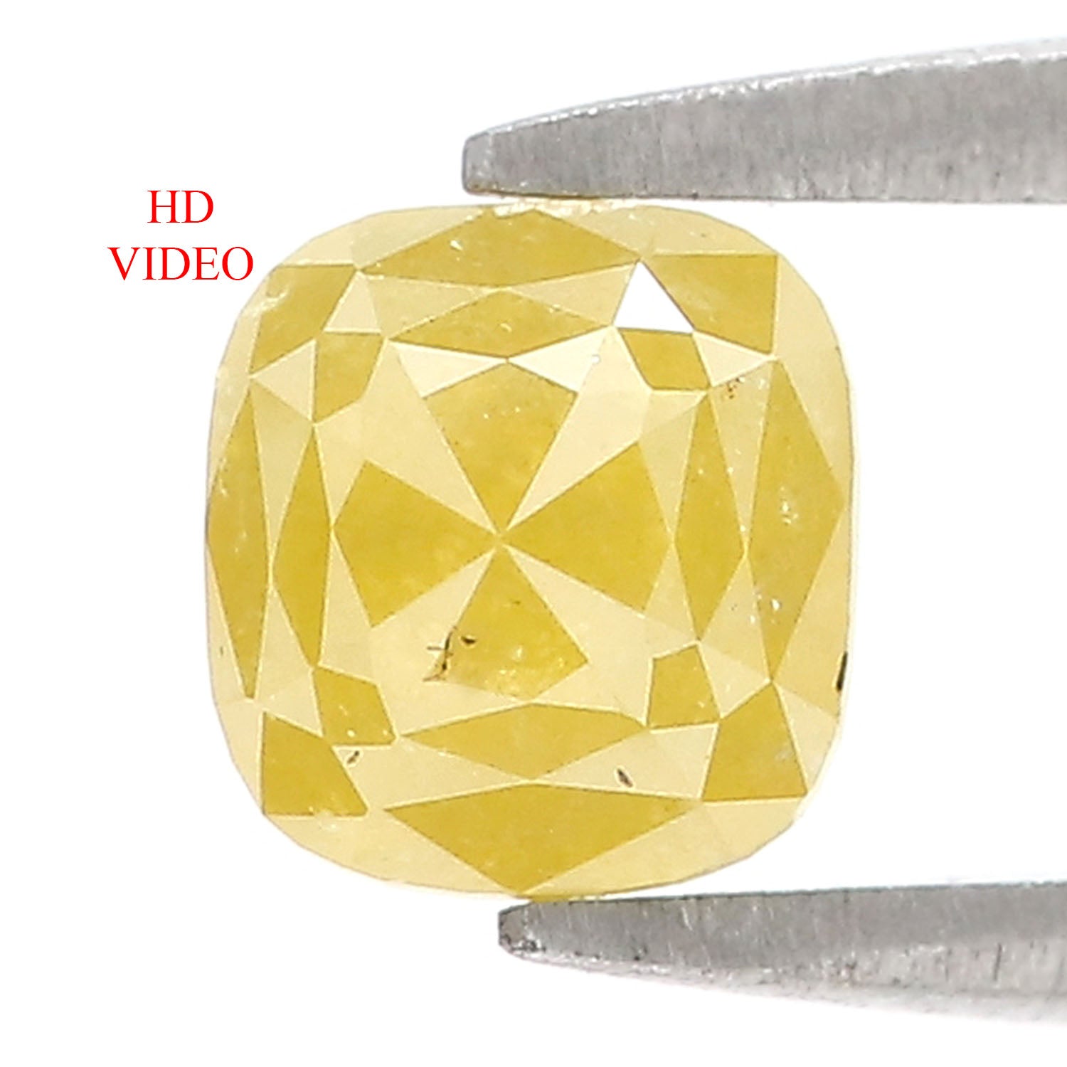 1.35 CT Natural Loose Cushion Shape Diamond Yellow Color Cushion Cut Diamond 5.95 MM Natural Yellow Color Cushion Rose Cut Diamond LQ2146