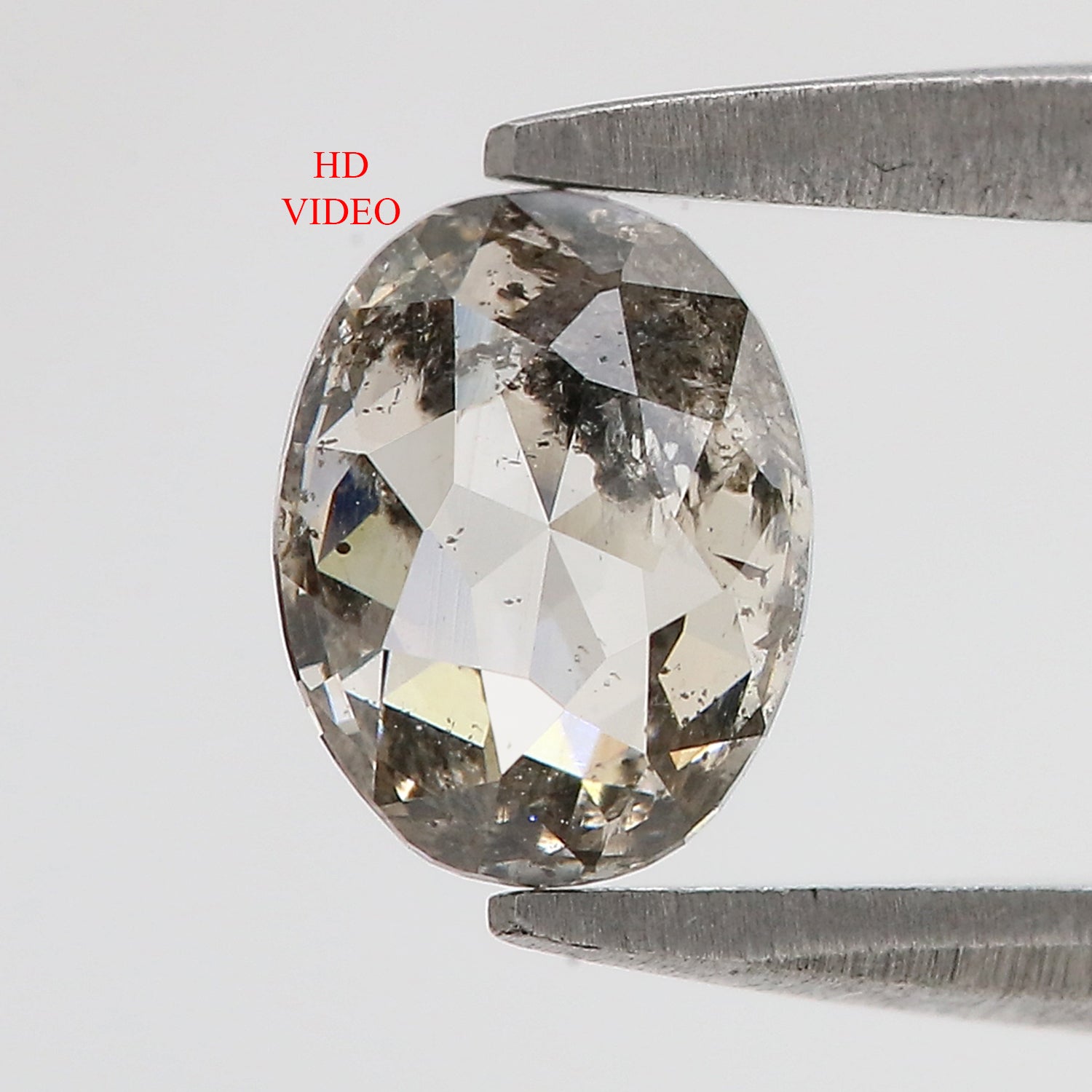 0.71 CT Natural Loose Oval Shape Diamond Salt And Pepper Oval Diamond 6.30 MM Natural Loose Black Grey Diamond Oval Rose Cut Diamond QL339