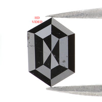 1.13 CT Natural Loose Hexagon Shape Diamond Black Hexagon Rose Cut Diamond 7.90 MM Natural Loose Black Color Hexagon Rose Cut Diamond QL9082