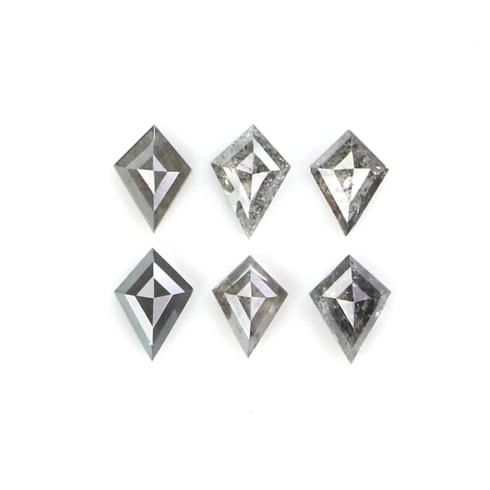 0.44 Ct Natural Loose Kite Shape Diamond Salt And Pepper Kite Diamond 3.95 MM Natural Diamond Black Gray Color Kite Rose Cut Diamond NQ2352